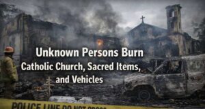Cross River: Unknown Persons Burn Catholic Church, Sacred Items, and Vehicles